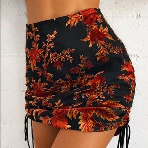 Tiger Mist - Rue Skirt - black floral mini skirt